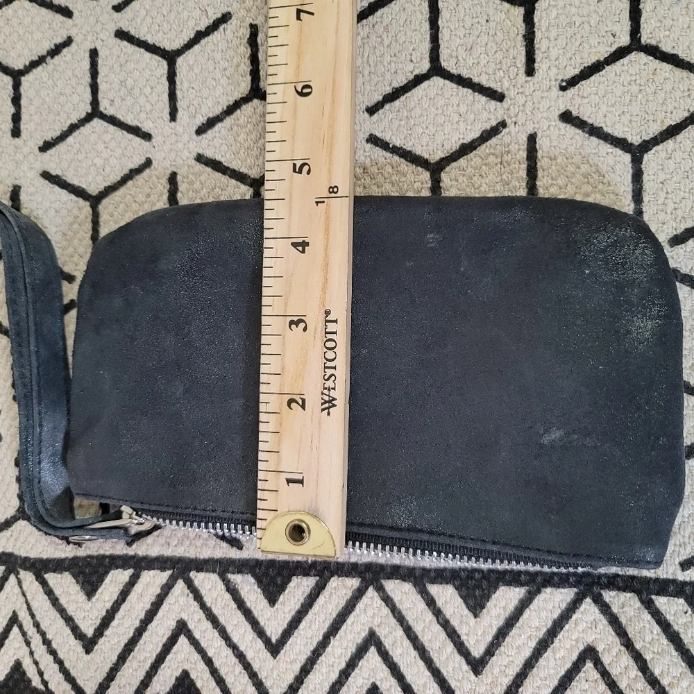CoFi Metallic Black Sparkle Wristlet Pouch